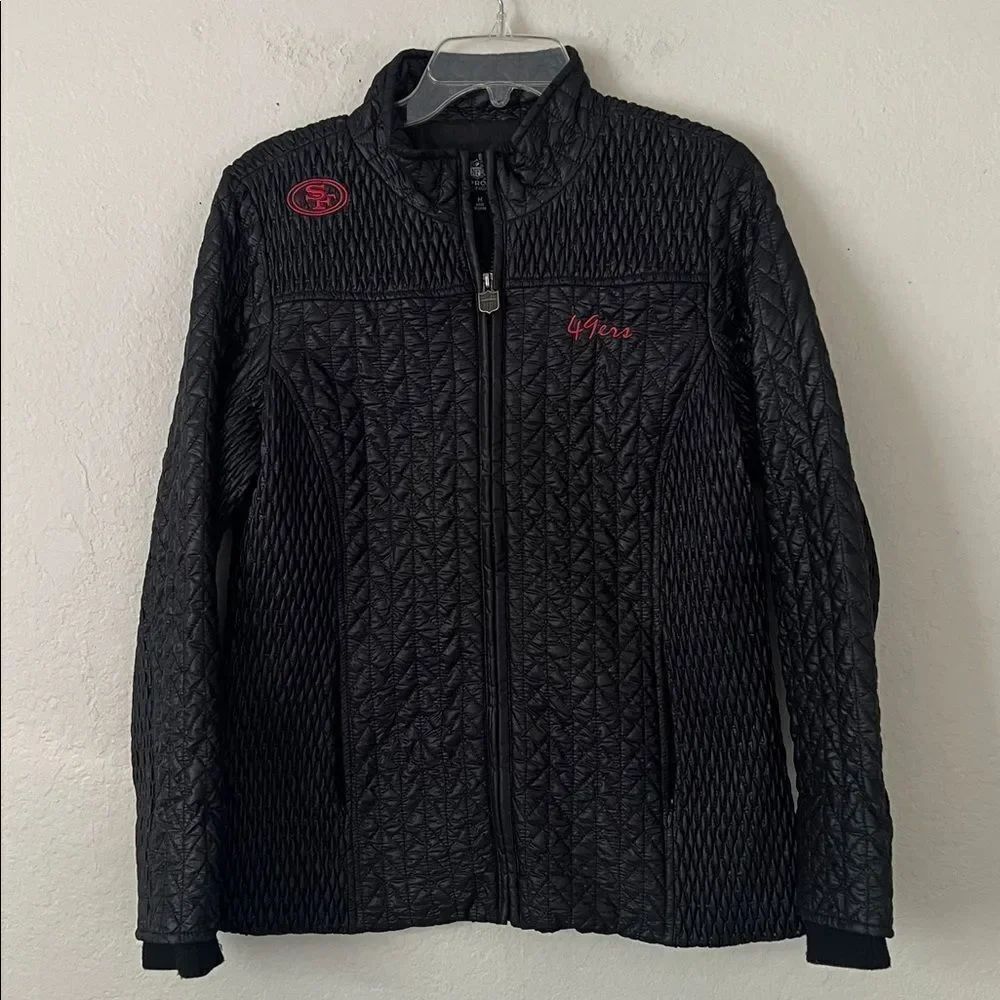 Like New! NFL Pro Line SF49ers Puffer Quilted Poly Full Zip Jacket in Size M